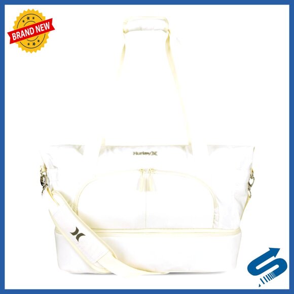 Large Water Resistant Weekender Tote with USB Port and Shoe Compartment